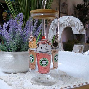 Catpucchino 20 oz can glass